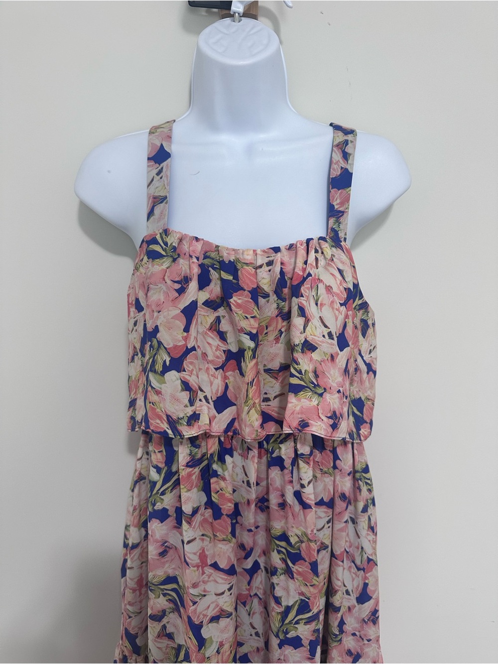 J. Crew Collection Silk Brushstroke Floral Printed Tiered Flouncy Midi Dress - Picture 5 of 8